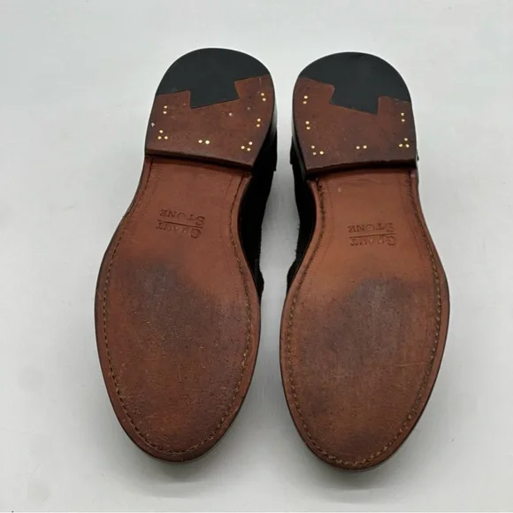 Grant Stone Brown Suede Penny Loafer. Size 7.5